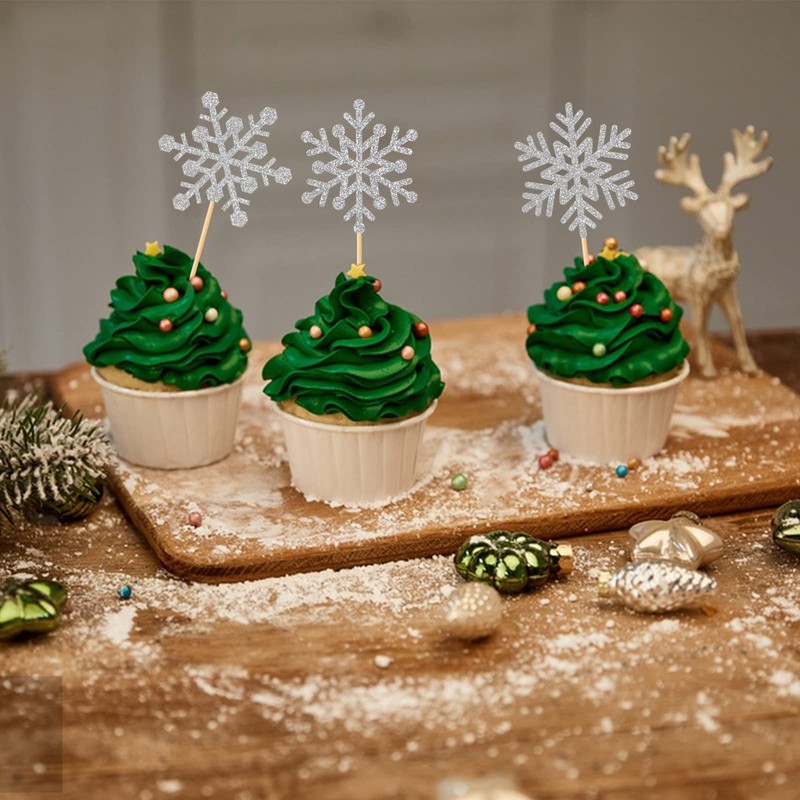36 piezas de decoración de cupcakes de Navidad para decoración