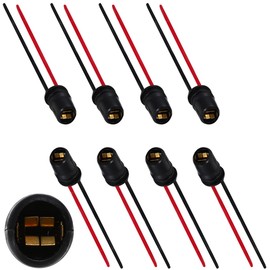 Greluma Pack of 8 T10 W5W 194 LED Lamp Sockets Pre-Wired Wiring Harness Plug Adapter for Car Truck Motorcycle