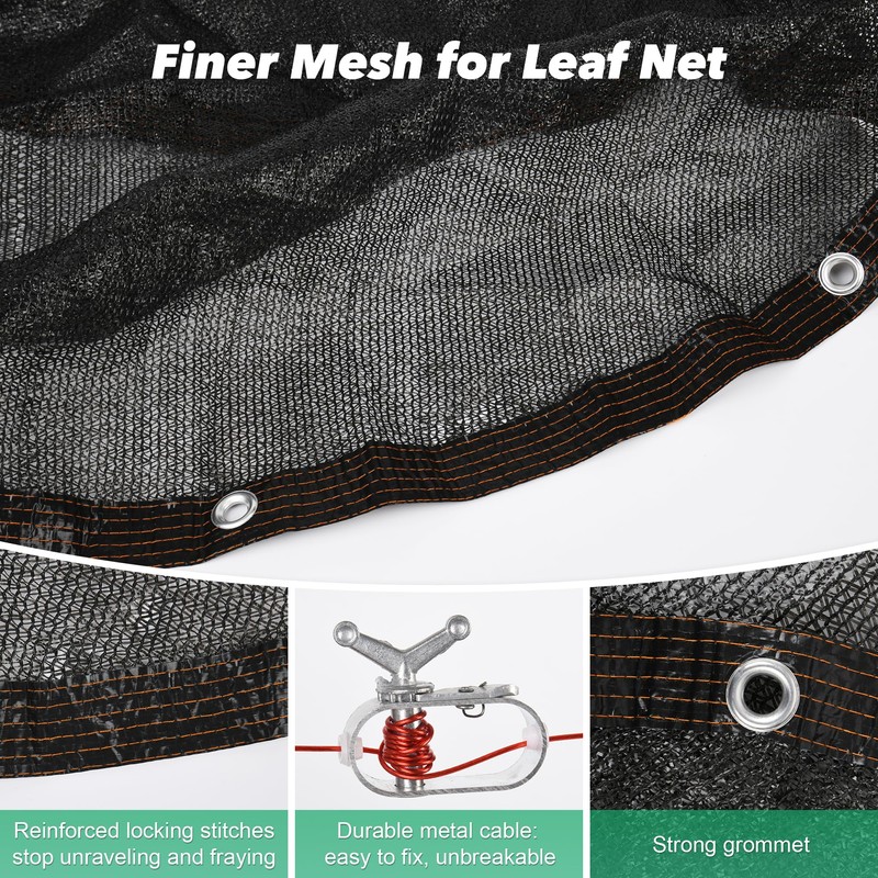 27.8FT Round Leaf Net Cover for 24FT Above Ground Pools
