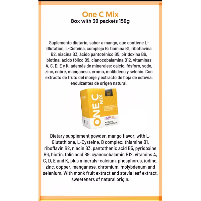 natural ONE C MIX , Vitamina C . Ayuda Produccion