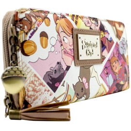 Squirrel Girl Comic Book Eat Nuts, Kick Butts Purse Clutch Coin Pocket & Card Holder, Brown