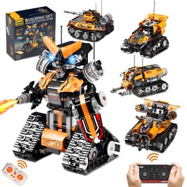 STEM Building Toys for Kids 6-12, 5in1 Remote & APP Controlled STEM Robot Car Tank Building Kit, 600 Pcs DIY Educational Building Blocks Set for Kids Science Learning, Boys Girls Birthday Gifts Ideas