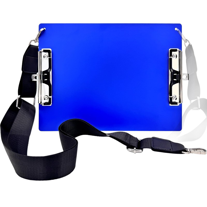 Aluminum Metal Clipboard with Detachable Adjustable Shoulder Strap A4 Double