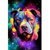 Colorful splash art pit bull notebook: organizational journal, reading journal