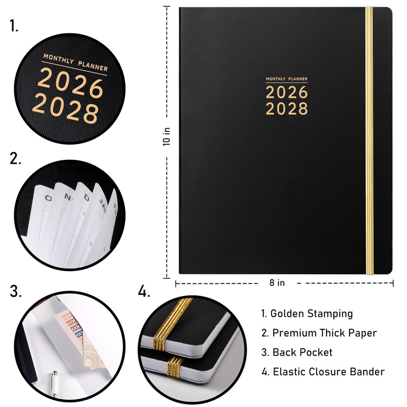 2026-2028 Monthly Planner - 3 Year Monthly Planner 2026-2028, Jan.2026
