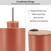Terracotta Bathroom Set with Bamboo Lid - Matte Metal Trash