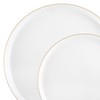 EcoQuality 8 inch White Salad Plates with Gold Rim –