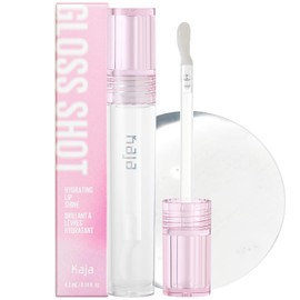 Kaja Lip Balm - Gloss Shot 01 Crystal Clear | High Shine, Non-Sticky, with Jojoba Oil, Sheer, Hydrating, Juicy, Plumper Looking, Non-irritating, Shea Butter, 0.14 FL Oz