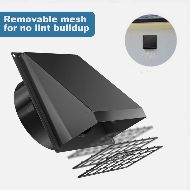 Hon&Guan 8 Inch Vent Covers for Wall with Removable Mesh,