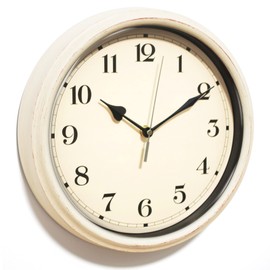 AYRELY® Decorative Vintage Wall Clock - 11Inch Silent Non-Ticking Clocks Battery Operated - Classic Decor for Living Room, Farmhouse, Kitchen, Bedroom, Bathroom (White)