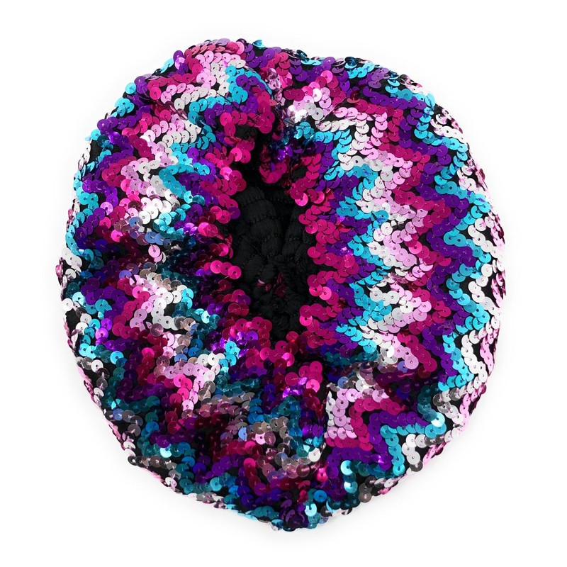 Cadoline Rainbow Womens Elastic Sequin Polyester Flapper Cap Hat 23cm