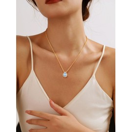 GOLDCHIC JEWELRY Women's Necklace Birthstone Necklace Girls Women's Necklace 41 cm Copper Rolo Chain Choker Layering Chain Jewellery Accessory for Birthday