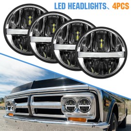 Mayello 4pcs DOT 5 3/4" 5.75"inch LED Headlights HI/LO DRL For GMC 1500 2500 Series