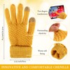 Handepo 24 Pcs Women Knit Glove Hat Bulk Windproof Fleece