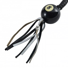 Dream Apparel 36" Leather Motorcycle Get Back Whip for Handlebar Biker with Ball, Black Silver