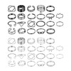 MYGLOAR 44 Piece Rings Set, Stainless Steel Rings, Adjustable Women's