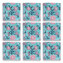 REYNOSOHOMEDECOR Cotton Cloth Napkins Set of 10 Hand Block Printed Size 16 x 16 Kitchen Dining Room Table (Dark Green)