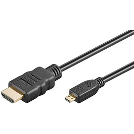 goobay Mini HDMI to HDMI 2.1 Cable Ultra High Speed HDMI Cable 8K@60Hz, 4K@120Hz at 48Gbits/Dolby Atmos/HDR eARC/GoPro Hero 2, Canon, Raspberry Zero and Zero 2W/1m/74429