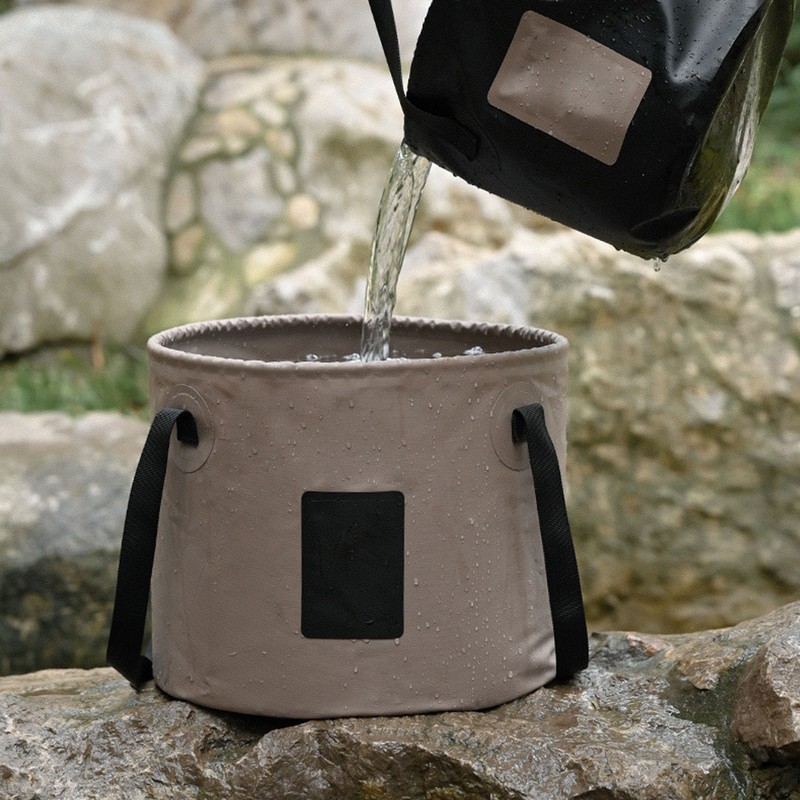20L Portable Camping Bucket PVC Folding Water Bucket High Capacity