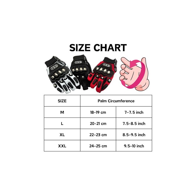 Motorcycle Powersports Gloves for Men, Touchscreen Motorcycle Gloves with Hard