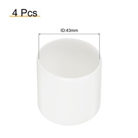 sourcing map 4pcs 43mm(1.7") Rubber End Caps, Round Vinyl Plug Insert Plastic End Caps for Tubing, Fence, Pipe Post, Furniture, Railing, White