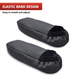 KBH Car Seat Armrest Cover for Ford F250 F350 F450 Lariat 1999-2007, F250 F350 F450 XLT Sport 2002-2006, Ford Excursion Limited XLT 2000-2005, Vinyl Leather, Anti-Scratch, 1 Pair, Black