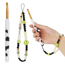 Coopay Crochet Hooks, Crochet Hook with Soft Polymer Clay Handle and Attached Bracelet - Stylish & Practical - 6.0mm (Size J-10)