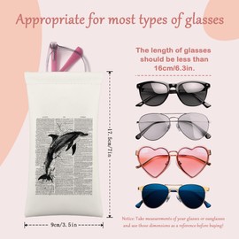 BAYOGITA Vintage Whale Decor Glasses Case Gifts - Ocean Animal Beach Soft Eyeglass Sunglasses Case, Vintage Whale Eyeglass Pouch, Ocean Animal Beach Decor Glasses Pouch Gifts, 7x3.5 Inches