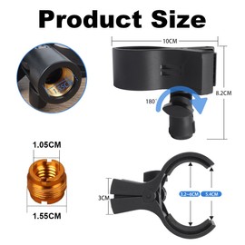 Microphone Holder,Large Mic Accessory Clip for Stands,Adjustable Mic Clip Holder,Fit for Most Condenser and Wireless Microphones with Outer Diameter Range 1.26" from 2.3", with a Screw Adapter