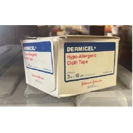 Johnson & Johnson J&J 5146 Dermicel HypoAllergenic Cloth Tape 3" x 10 Yards (4ROLLS/BX)