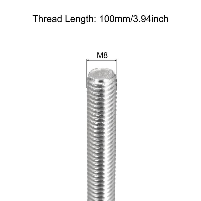 QUARKZMAN Threaded Rod M8 x 100 mm Fully Threaded Rod