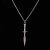 Unbranded Stab sword Sting Silver Sword Pendant Necklace Antique Retro