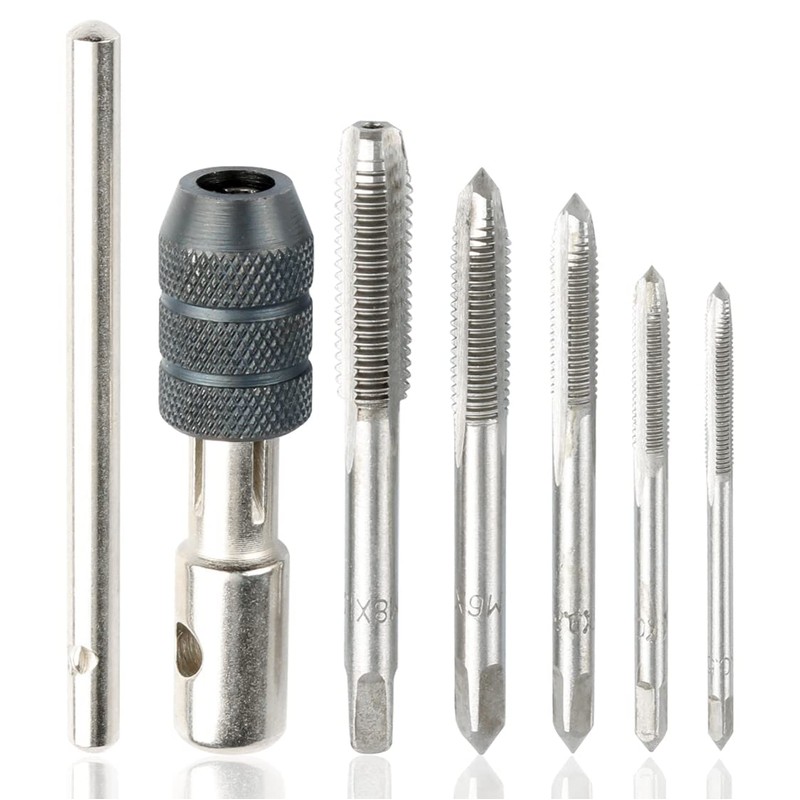YAKAMOZ T-Handle Tap Holder Wrench with 5Pcs Metric M3 M4