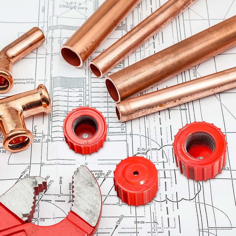 6 Pieces Copper Pipe Cleaners Include 1/2 Inch, 3/4 Inch,