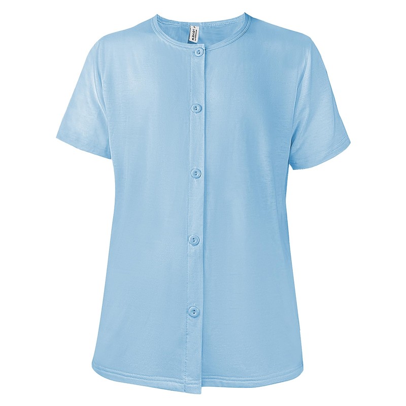 UCOVERIT Camisa post mastectomía para mujeres, Azul Real, L, Media