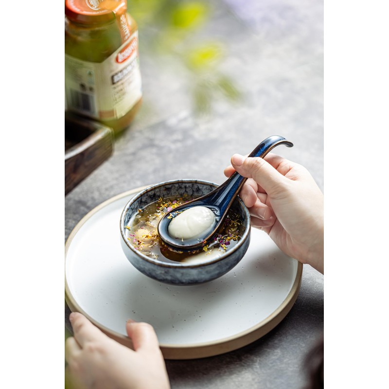 LYEOBOH Soup Spoons set of 6, Chinese Deep Soup Spoon
