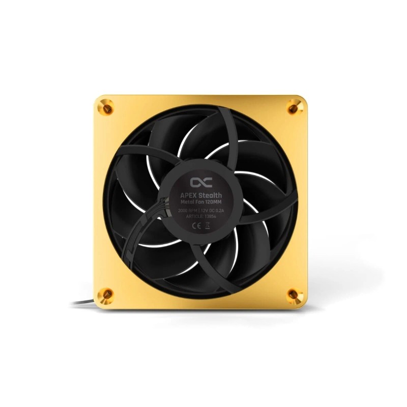 Alphacool Apex Stealth Metal Power Fan, 3000 RPM, Gold, 2-pack