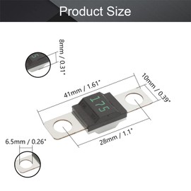 Fielect 32V 175 A AMI/MIDI Automobile Car Fuse Flat Battery Bolt Type Fuse High Battery Current 1pcs