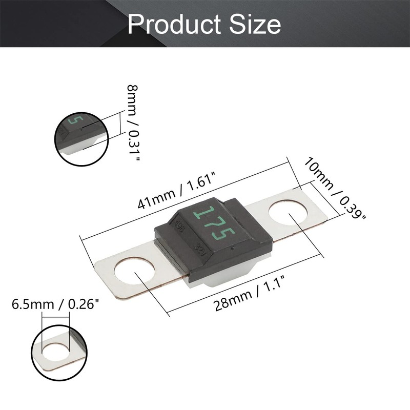 Fielect 32V 175 A AMI/MIDI Automobile Car Fuse Flat Battery