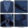 Hisdern Men’s Formal Plaid Wedding Reception Suit Waistcoat in Cotton,