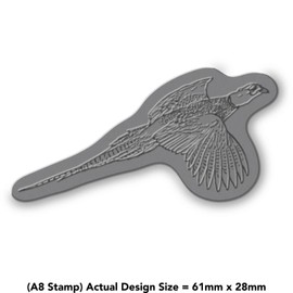 'Flying Pheasant' Rubber Stamp - Unmounted Design for Crafting & Scrapbooking, A8 (RS00043615)