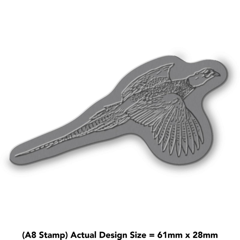 'Flying Pheasant' Rubber Stamp - Unmounted Design for Crafting &