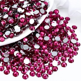 Briskbloom 3000PCS SS16 4mm Resin Flatback Rhinestone, Dark Hot Pink Flatback Rhinestones for Nails, Tumblers, Mugs, Bottles, Craft Decoration, Loose Bling Glitter Diamond Stone