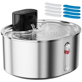 Wireless cat Water Fountain, Battery-Powered- 108oz/3.2L-Liter Automatic pet Water Dispenser, Rechargeable, Suitable for Indoor Cats, and Equipped with a Motion Sensor.