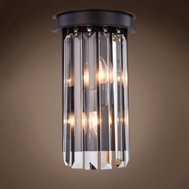 Crystal Prysm Clear Crystal Prism 2 Light 8" Grey Iron Wall Sconce(Led Bulbs Included)