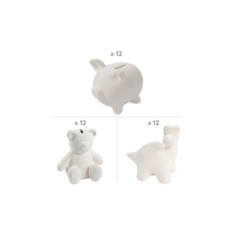 Fun Express 3" – 5 1/4" DIY Ceramic Animal Coin