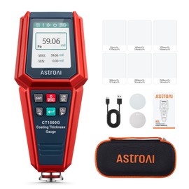 AstroAI Paint Thickness Gauge for Car, Paint Depth Gauge/Coating Tester for Check The Car's Original Coating, with Limit Alarm, 4-Direction Rotating Screen, Resol 0.01mil F/NF Measuring