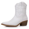 GLOBALWIN White Cowboy Boots for Women Western Charm Fashion Mid