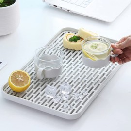 Dish Drying Tray, Drainer, Mat, Drainer, Drainer, Drainer, Drainer, Drainer, Drainer, Odorless, Antibacterial, Dish Dryer, Easy to Use, Slim, White, Plastic, Kitchen, Streaming Cup, Teaware Sink