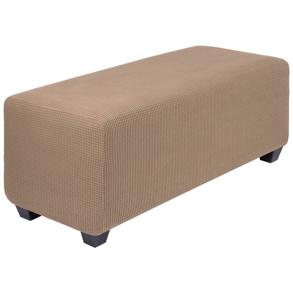 PiccoCasa High Stretch Ottoman Cover with Elastic Bottom, Soft Slipcover